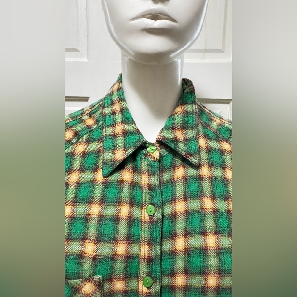 BDG Urban Outfitters Brixton Flannel Button-Down Shirt Tunic Top Sz Medium P-17 - Picture 7 of 16